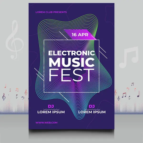 Elegantní Leták Festivalu Elektronické Hudby Kreativním Stylu Moderním Tvarem Zvukové — Stockový vektor