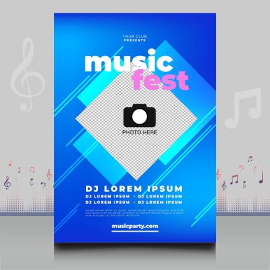 Modern ses dalgası şekil tasarımı ile yaratıcı tarzda zarif bir elektronik müzik festivali broşürü.