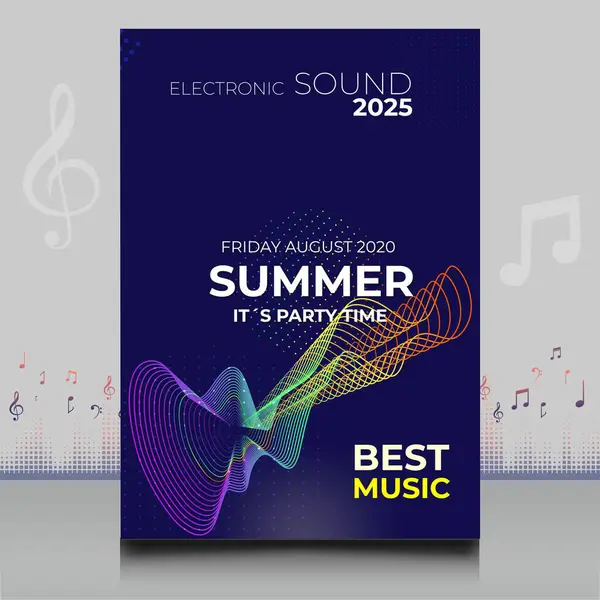 Title Elegant Summer Electronic Music Festival Flyer Creative Style Modern — Stock Vector