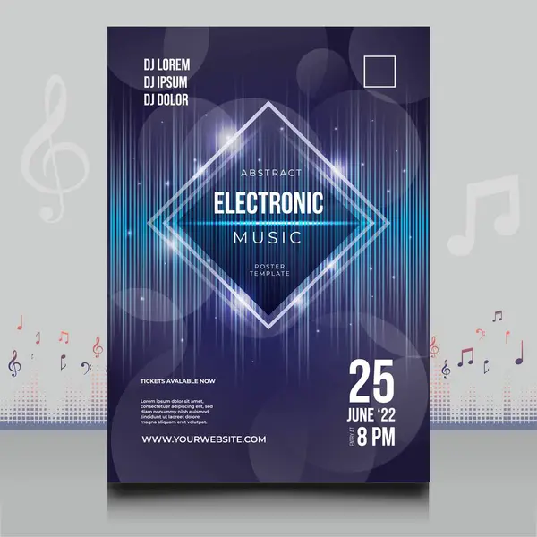 Élégant Prospectus Festival Musique Électronique Dans Style Créatif Avec Design — Image vectorielle