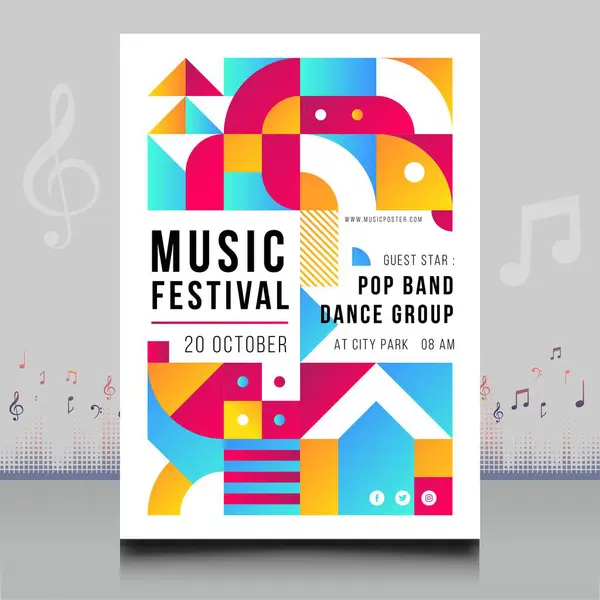 stock vector elegant electronic music festival flyer in creative style with modern sound wave shape design