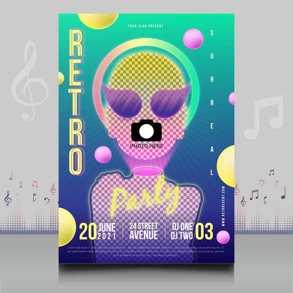 現代的な音波形状のデザインの創造的なスタイルでエレガントな電子音楽祭のチラシ — ストックベクタ