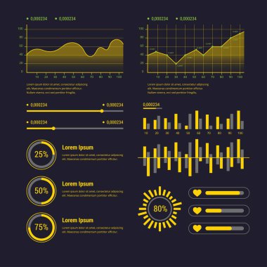 Bilgi ögeleri ve araçlar iş bilgisi grafik şablonu sunum, web veya iş akışı şeması için kullanılabilir