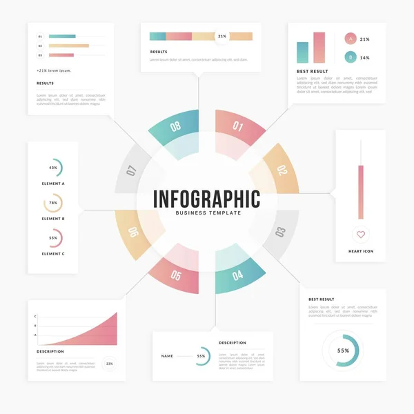 Elementy Infograficzne Narzędzia Biznesowe Informacje Szablon Graficzny Może Być Stosowany — Wektor stockowy