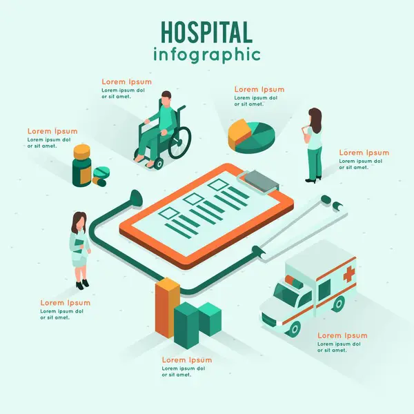 Modelo Negócio Ferramentas Infográficas Hospitalares Pode Ser Usado Para Apresentação —  Vetores de Stock