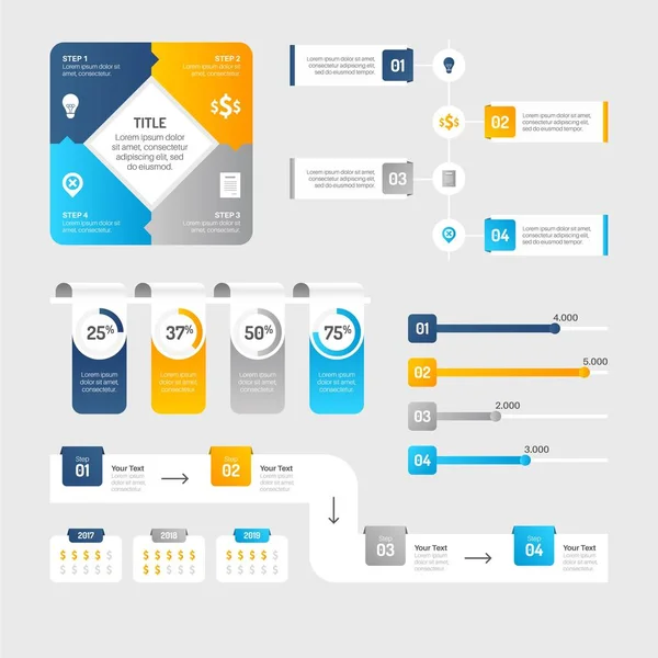 Infografische Elemente Werkzeuge Geschäftsinformationsgrafik Vorlage Kann Für Präsentation Web Oder — Stockvektor