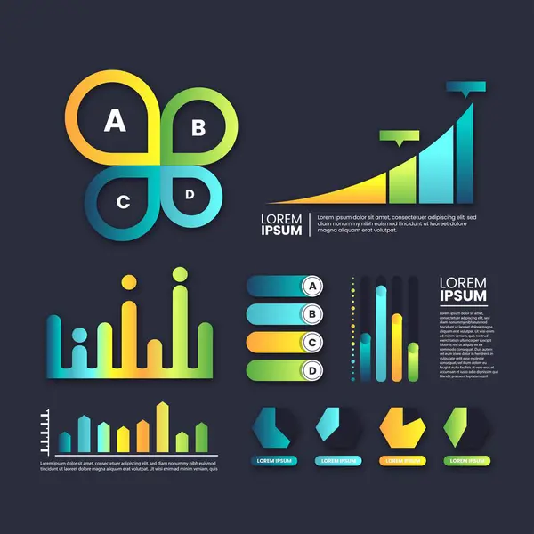 Infographie Éléments Outils Business Info Modèle Graphique Peut Être Utilisé — Image vectorielle