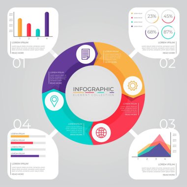 modern bilgi ögeleri ve araçlar iş bilgi şablonu sunum, web veya iş akışı şeması için kullanılabilir