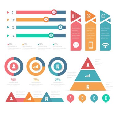 yaratıcı adımlar renkli iş bilgi toplama şablonu sunum, web veya iş akışı şeması için kullanılabilir