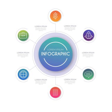 yaratıcı adımlar renkli iş bilgi toplama şablonu sunum, web veya iş akışı şeması için kullanılabilir