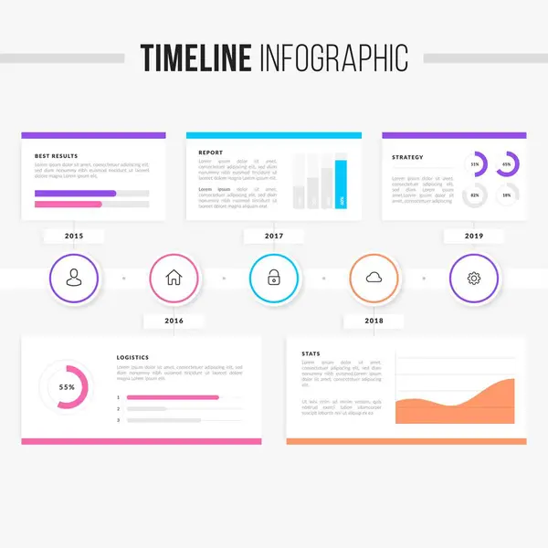Timeline Infographic Tools Modelo Negócio Pode Ser Usado Para Apresentação — Vetor de Stock