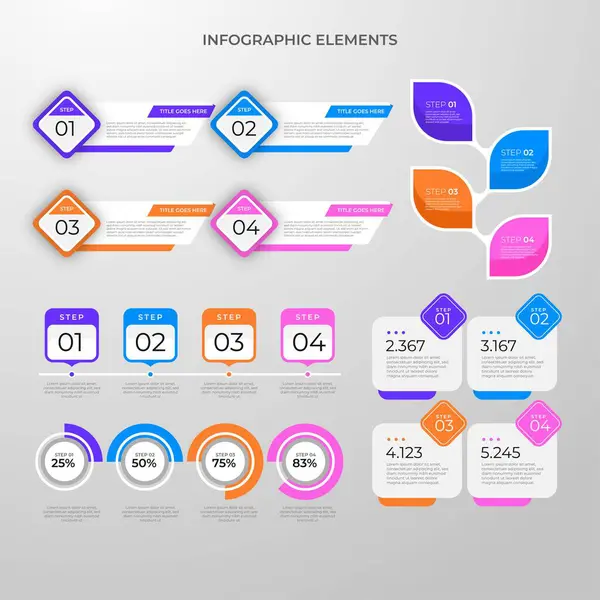 Kreative Schritte Sammlung Bunte Business Infografik Vorlage Kann Für Die — Stockvektor