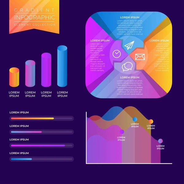 Creative Steps Collection Colorful Business Infographic Template Can Used Presentation — Vector de stoc