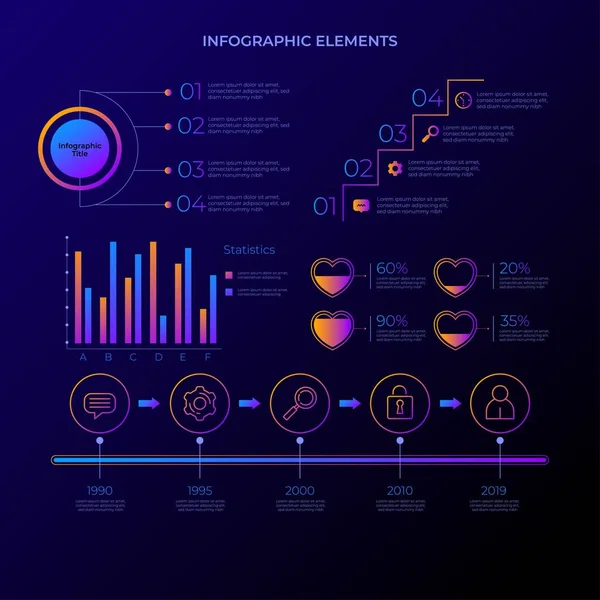Kolekcja Kreatywnych Kroków Kolorowy Biznesowy Szablon Infograficzny Może Być Używany — Wektor stockowy