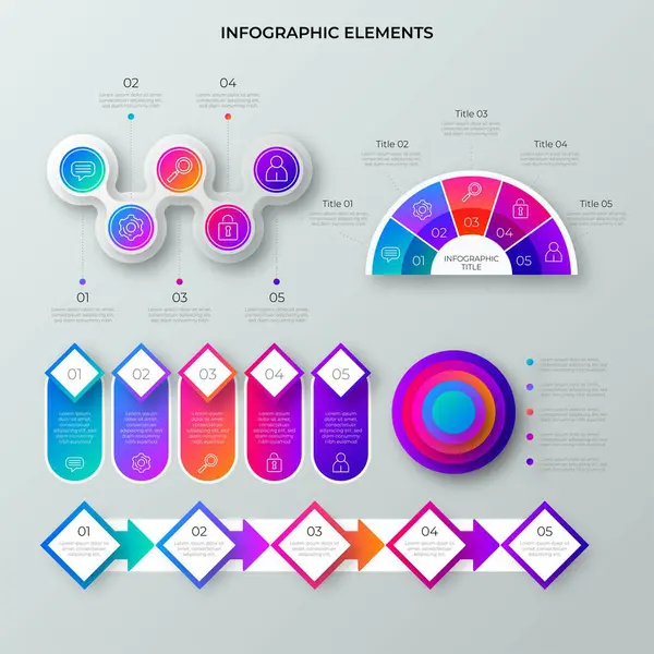 Kreatív Lépések Gyűjtése Színes Üzleti Infografikai Sablon Lehet Használni Bemutató — Stock Vector