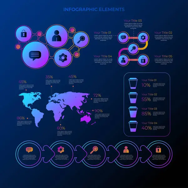 Kolekcja Kreatywnych Kroków Kolorowy Biznesowy Szablon Infograficzny Może Być Używany — Wektor stockowy