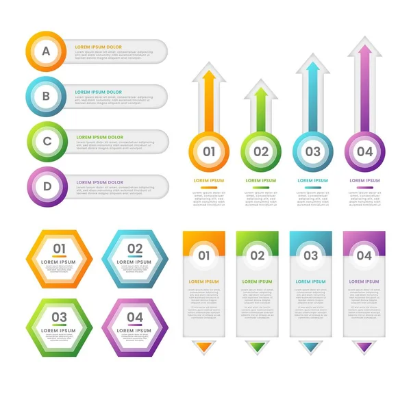 Kreatív Lépések Gyűjtése Színes Üzleti Infografikai Sablon Lehet Használni Bemutató — Stock Vector