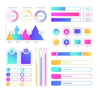 modern bilgi ögeleri ve araçlar iş bilgi şablonu sunum, web veya iş akışı şeması için kullanılabilir