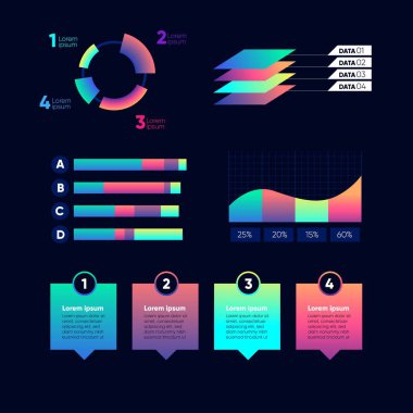 modern bilgi ögeleri ve araçlar iş bilgi şablonu sunum, web veya iş akışı şeması için kullanılabilir