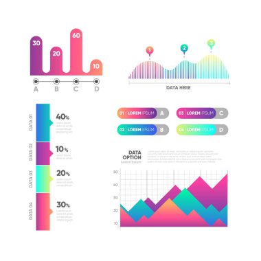 modern bilgi ögeleri ve araçlar iş bilgi şablonu sunum, web veya iş akışı şeması için kullanılabilir