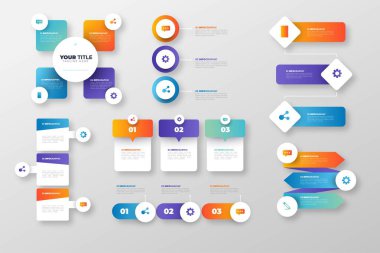 modern Infographic elements & tools business infographic template, can be used for presentation, web or workflow diagram layout clipart