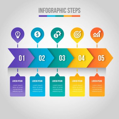 modern bilgi ögeleri ve araçlar iş bilgi şablonu sunum, web veya iş akışı şeması için kullanılabilir