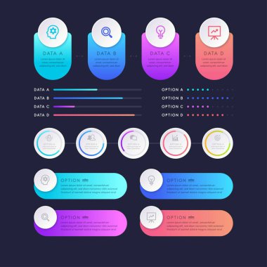 modern bilgi ögeleri ve araçlar iş bilgi şablonu sunum, web veya iş akışı şeması için kullanılabilir