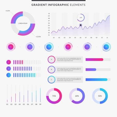 Modern Infographic element koleksiyonu & araçlar iş bilgi şablonu, sunum, web veya iş akışı şeması düzeni için kullanılabilir