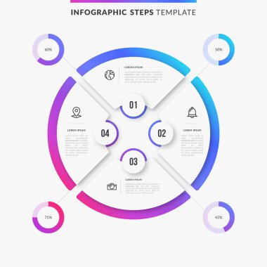 Modern Infographic element koleksiyonu & araçlar iş bilgi şablonu, sunum, web veya iş akışı şeması düzeni için kullanılabilir