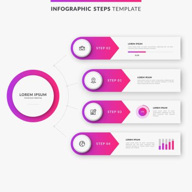 Modern Infographic element koleksiyonu & araçlar iş bilgi şablonu, sunum, web veya iş akışı şeması düzeni için kullanılabilir