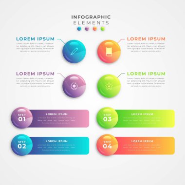 Modern Infographic element koleksiyonu & araçlar iş bilgi şablonu, sunum, web veya iş akışı şeması düzeni için kullanılabilir