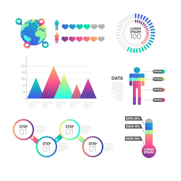 Moderni Infographic Elementtejä Työkalut Liiketoiminnan Infographic Malli Voidaan Käyttää Esittelyyn — vektorikuva