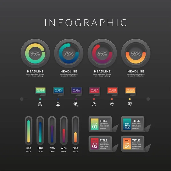 Moderní Infographic Prvky Nástroje Business Infographic Šablona Lze Použít Pro — Stockový vektor