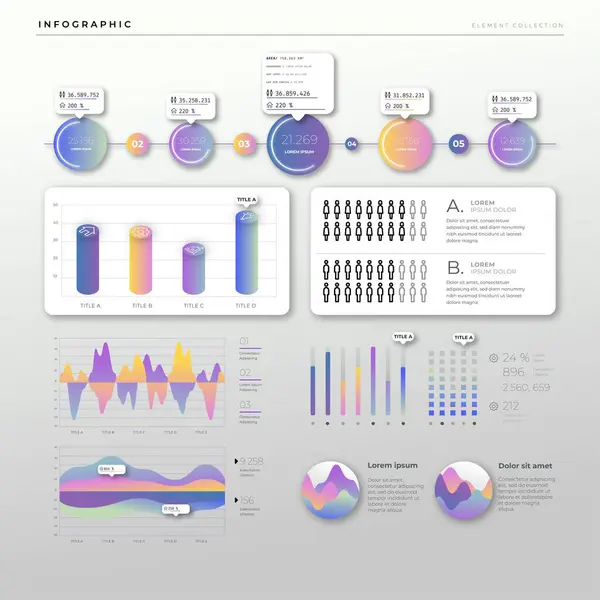Moderno Infográfico Elemento Coleção Ferramentas Modelo Infográfico Negócios Pode Ser — Vetor de Stock