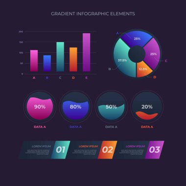 Modern Infographic element koleksiyonu & araçlar iş bilgi şablonu, sunum, web veya iş akışı şeması düzeni için kullanılabilir