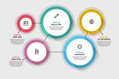 Modern Infographic element koleksiyonu & araçlar iş bilgi şablonu, sunum, web veya iş akışı şeması düzeni için kullanılabilir