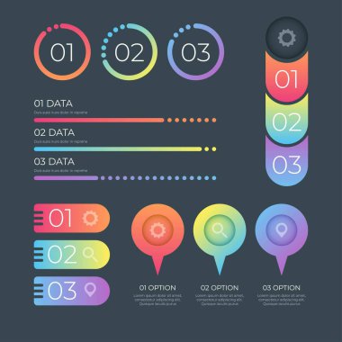 Modern Infographic element koleksiyonu & araçlar iş bilgi şablonu, sunum, web veya iş akışı şeması düzeni için kullanılabilir