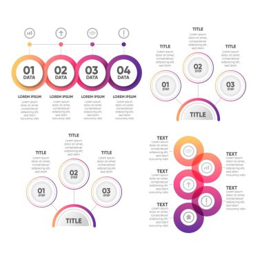 Modern Infographic element koleksiyonu & araçlar iş bilgi şablonu, sunum, web veya iş akışı şeması düzeni için kullanılabilir