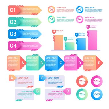 Modern Infographic element koleksiyonu & araçlar iş bilgi şablonu, sunum, web veya iş akışı şeması düzeni için kullanılabilir