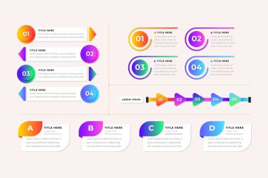 Modern Infographic element koleksiyonu & araçlar iş bilgi şablonu, sunum, web veya iş akışı şeması düzeni için kullanılabilir