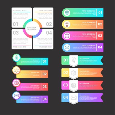 modern bilgi ögeleri ve araçlar iş adımları infografik şablon, sunum, web veya iş akışı şeması için kullanılabilir