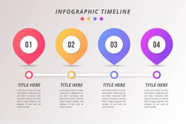 modern Infographic elements & tools business steps infographic template, can be used for presentation, web or workflow diagram layout clipart