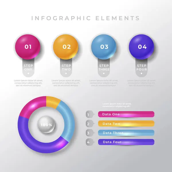 Modern Infographic Element Koleksiyonu Araçlar Bilgi Şablonu Sunum Web Veya — Stok Vektör