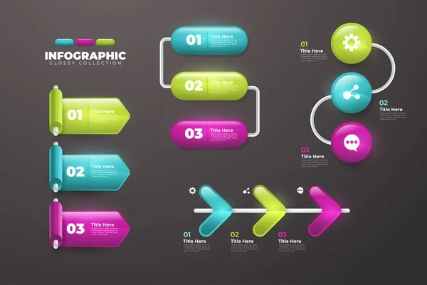 Moderne Realistische Infografik Elemente Set Tools Geschäftsschritte Infografik Vorlage Kann — Stockvektor