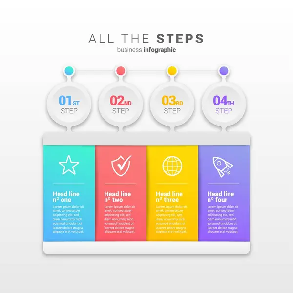 Modern Infographic Elements Tools Business Steps Infographic Template Can Used — Stock Vector