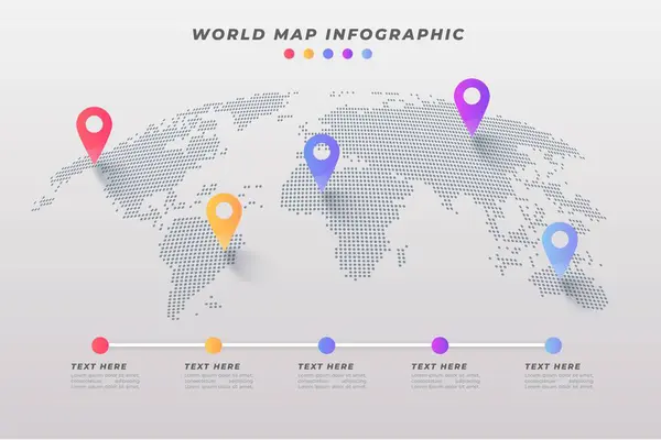 Weltkarte Infografik Tools Geschäftsvorlage Kann Für Präsentation Web Oder Workflow — Stockvektor