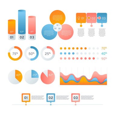 Modern Infographic element koleksiyonu & araçlar iş bilgi şablonu, sunum, web veya iş akışı şeması düzeni için kullanılabilir