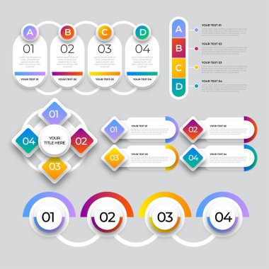 Modern Infographic element koleksiyonu & araçlar iş bilgi şablonu, sunum, web veya iş akışı şeması düzeni için kullanılabilir