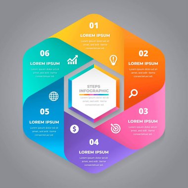 Modern Infographic element koleksiyonu & araçlar iş bilgi şablonu, sunum, web veya iş akışı şeması düzeni için kullanılabilir