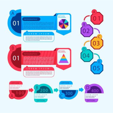 Modern Infographic element koleksiyonu & araçlar iş bilgi şablonu, sunum, web veya iş akışı şeması düzeni için kullanılabilir